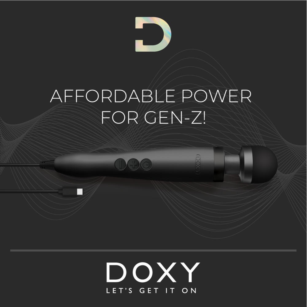 Doxy Wand 3 Black USB Powered Wand Massagers and Attachments The Luv Toy